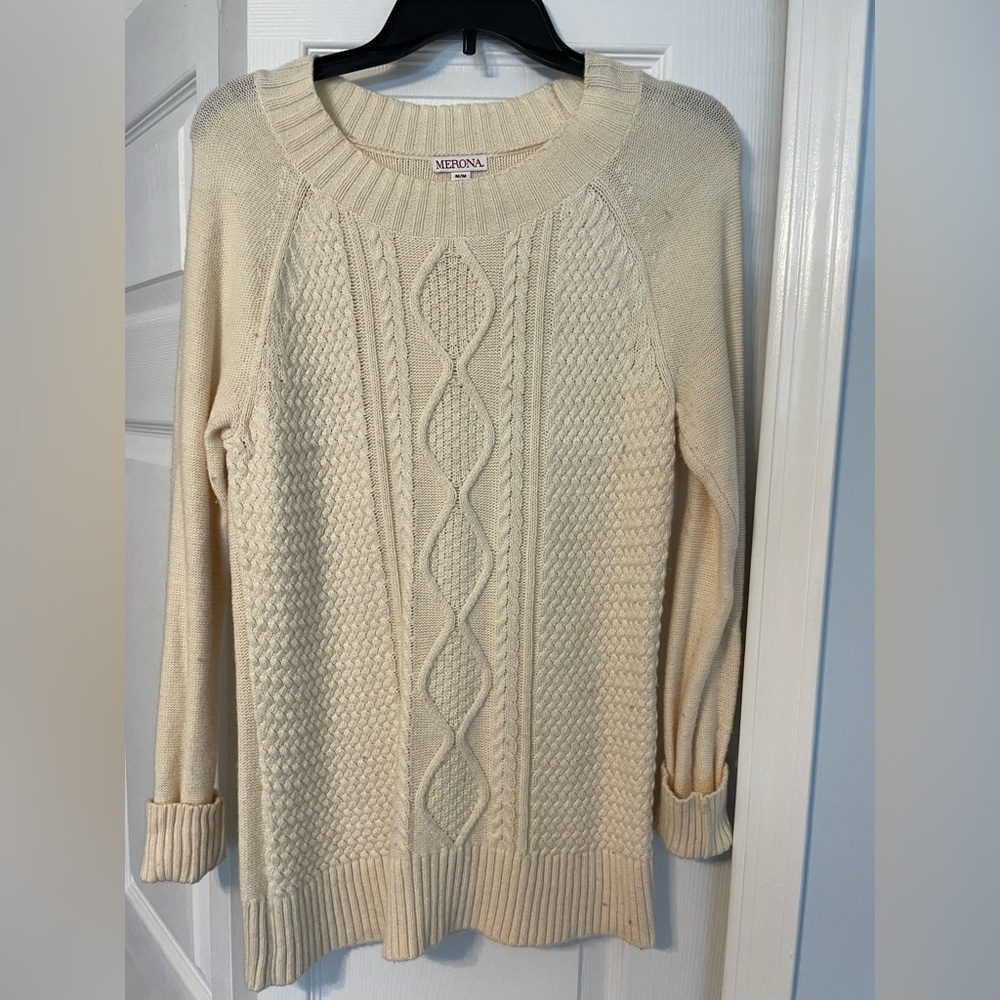 Merona Cream Ivory Textured Knit Sweater